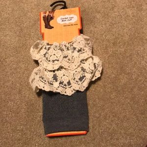 Crochet lace boot cuffs